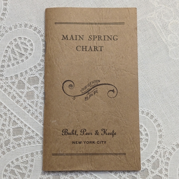 6/$60 Jurgensen Main Spring Chart by Buhl, Peer & Keefe NY Watchmaker booklet - Picture 10 of 11